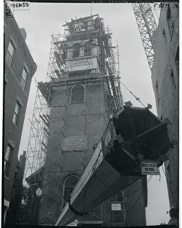 Church Steeple During Construction