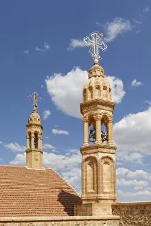 Images Dated 17th May 2014: Church towers, Mor Gabriel Monastery, in Midyat, Mardin, Tur Abdin, Southeastern Anatolia Region