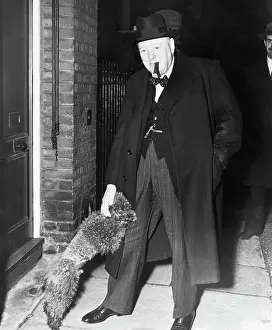 Churchill Being Greeted By Poodle