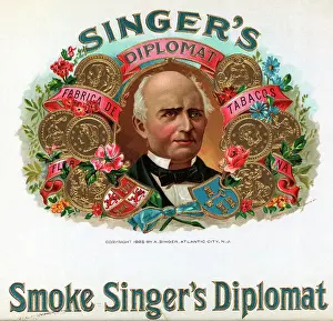 Cigar Box Label For Singers Cigars