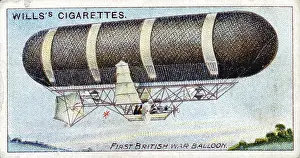 Midair Prints: Cigarette card of British military dirigible i Secundus