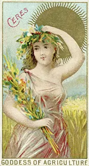 Cigarette Card, Ceres, Goddess of Agriculture, Ws Kimball Tobacco, 1889
