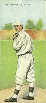 Prints of Metamorphic baseball card (from the American Tobacco Company's Mecca brand cigarettes) features baseball player Christy Mathewson, of the New York Giants, 1911 Step Back in Time with Iconic Collectible Cards: Cigarette Card Of Christy Mathewson
