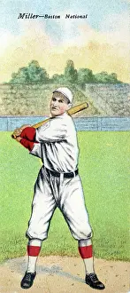 Prints of Metamorphic baseball card (from the American Tobacco Company's Mecca brand cigarettes) features baseball player Dots Miller, of the Boston Braves, 1911. (Photo by Transcendental Graphics/Getty Images) Step Back in Time with Iconic Collectible Cards: Cigarette Card Of Dots Miller