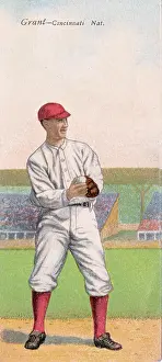 Prints of Metamorphic baseball card (from the American Tobacco Company's Mecca brand cigarettes) features baseball player Eddie Grant, of the Cincinnati Reds, 1911 Step Back in Time with Iconic Collectible Cards: Cigarette Card Of Eddie Grant
