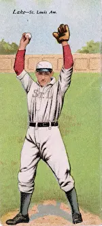 Prints of Metamorphic baseball card (from the American Tobacco Company's Mecca brand cigarettes) features baseball player Eddie Lake, of the St Louis Browns, 1911 Step Back in Time with Iconic Collectible Cards: Cigarette Card Of Eddie Lake