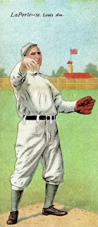 Prints of Metamorphic baseball card (from the American Tobacco Company's Mecca brand cigarettes) features baseball player Frank LaPorte, of the St Louis Browns, 1911 Step Back in Time with Iconic Collectible Cards: Cigarette Card Of Frank LaPorte