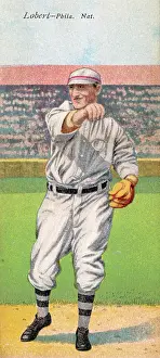 Prints of Metamorphic baseball card (from the American Tobacco Company's Mecca brand cigarettes) features baseball player Hans Lobert, of the Philadelphia Phillies, 1911 Step Back in Time with Iconic Collectible Cards: Cigarette Card Of Hans Lobert