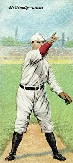 Prints of Metamorphic baseball card (from the American Tobacco Company's Mecca brand cigarettes) features baseball player Joe Iron Man McGinnity, of the Newark Bears, 1911 Step Back in Time with Iconic Collectible Cards: Cigarette Card Of Iron Man McGinnity