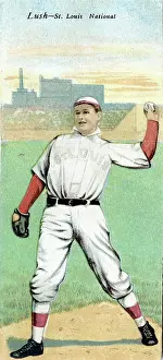 Prints of Metamorphic baseball card (from the American Tobacco Company's Mecca brand cigarettes) features baseball player Johnny Lush, of the St Louis Browns, 1911 Step Back in Time with Iconic Collectible Cards: Cigarette Card Of Johnny Lush