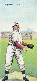 Prints of Metamorphic baseball card (from the American Tobacco Company's Mecca brand cigarettes) features baseball player Larry Doyle, of the New York Giants, 1911 Step Back in Time with Iconic Collectible Cards: Cigarette Card Of Larry Doyle