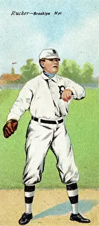 Prints of Metamorphic baseball card (from the American Tobacco Company's Mecca brand cigarettes) features baseball player Nap Rucker, of the National League's Brooklyn team, 1911 Step Back in Time with Iconic Collectible Cards: Cigarette Card Of Nap Rucker