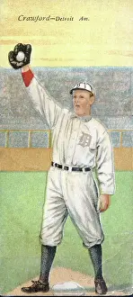 Prints of Metamorphic baseball card (from the American Tobacco Company's Mecca brand cigarettes) features baseball player Sam Crawford, of the Detroit Tigers, 1911 Step Back in Time with Iconic Collectible Cards: Cigarette Card Of Sam Crawford