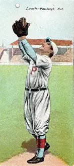 Prints of Metamorphic baseball card (from the American Tobacco Company's Mecca brand cigarettes) features baseball player Tommy Leach, of the Pittsburgh Pirates, 1911 Step Back in Time with Iconic Collectible Cards: Cigarette Card Of Tommy Leach