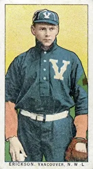 Prints of Cigarette card (from the Obak Tobacco Company) depicts baseball player Erickson, of the Pacific Coast League's Vancouver team, 1910. (Photo by Transcendental Graphics/Getty Images) Step Back in Time with Iconic Collectible Cards: Cigarette Card Of Vancouver's Erickson