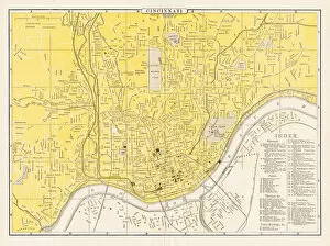 Images Dated 7th October 2017: Cincinnati map 1893