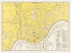 Images Dated 7th October 2017: Cincinnati map 1893