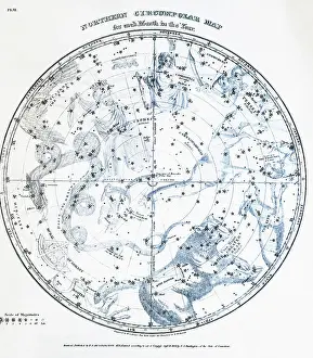 Ursa Major Prints: Circular Map Of The Sky, Constellations