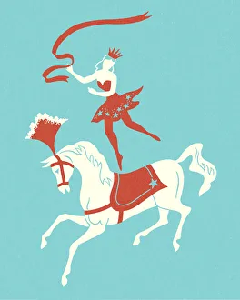 Horseback Riding Collection: Circus Lady Riding Horse