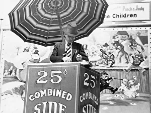 Ticket Counter Prints: Circus Ticket Vendor at His Booth