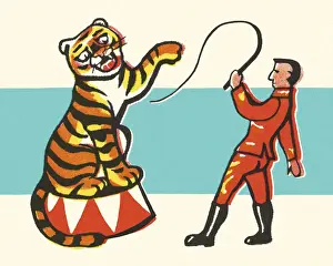 Perform Prints: Circus Tiger and Trainer