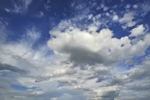 Cirrus clouds and cumulus clouds