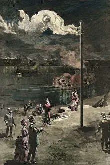 Pennsylvania Prints: Citizens Gazing at Gas Exhaust from Well
