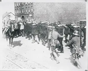 Hamburg Prints: Citizens With Hands on Their Heads Being Escorted by Police