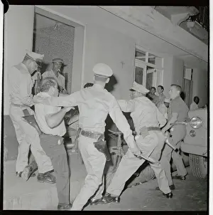 Citizens and Police in Street Protest