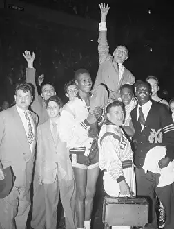 City College Basketball Players Carrying Coach Nat Holman