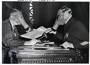 Official Prints: City Council Chambers Wearing Gas Masks