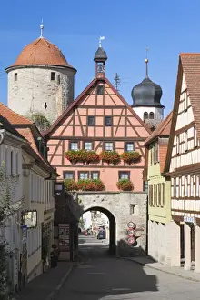 Half Prints: City gate in Langenburg Hohenlohe, Baden-Wuerttemberg, Germany, Europe
