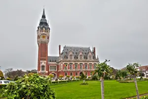 Man Made Space Prints: City hill of Calais in the department of Pas-de-Calais in Nord-Pas-de-Calais-Picardie region in Northern part of France