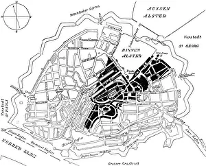 City map of Hamburg in 1842