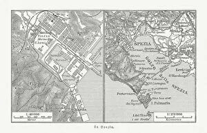 Surrounding Gallery: City map of La Spezia, Italy, and surroundings, published 1897
