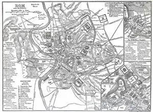 Attraction Prints: City map of Rome from the time of the Roman Emperors