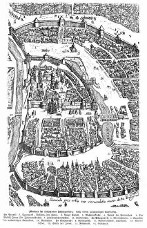 Images Dated 29th August 2018: City of Moscow Russia 17th century map illustration
