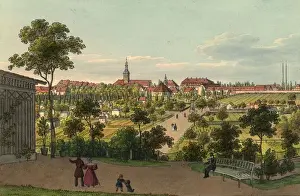 Prints of circa 1835: A view of Leipzig, one of the music centres of Europe Famous Music Composer Prints: City Of Music