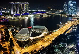 Images Dated 13th July 2015: City night view, Marina bay, Singapore