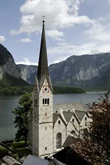 City view of Hallstatt on Hallstaetter See lake, UNESCO World Heritage Site, Salzkammergut, Alps, Upper Austria, Austria, Europe
