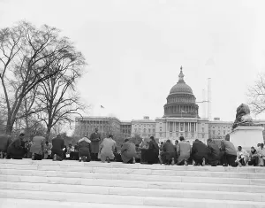 Rights Prints: Civil Rights Demonstrators Praying Near Capitol Building