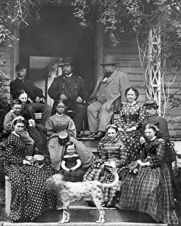 Civil War Prints: Civil War Family From South On Porch