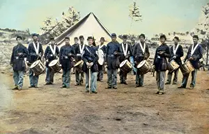 Teamwork Prints: Civil War Soldiers Posing at Encampment