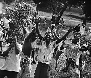 Kampala Prints: Civilians Celebrating Successful Coup D'Etat in Uganda