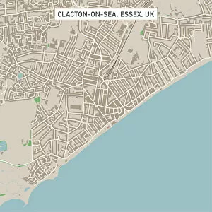 Port Collection: Clacton-on-Sea Essex UK City Street Map