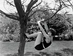 Clara Bow Hanging From Tree Branch