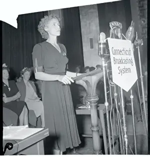 Clare Boothe Luce Speaking at Podium