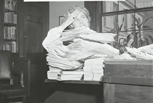 Clare Boothe Luce Wiping with Files