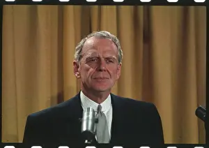 Clark Clifford Speaking at a News Conference
