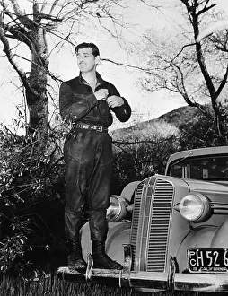 Camping Prints: Clark Gable at Camp Site